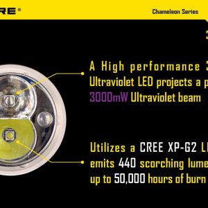 Lanterna LED profesionala Nitecore Chameleon CU6 cu LED ultraviolet